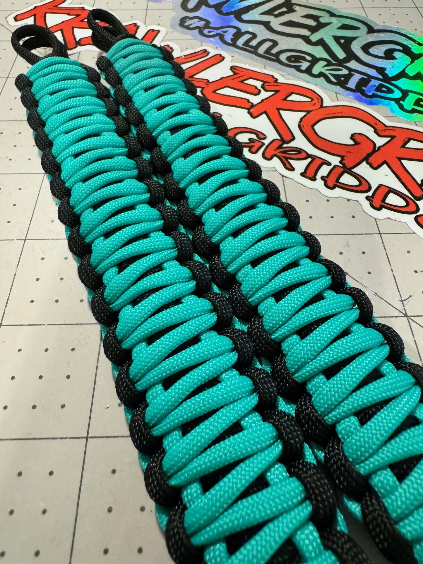 Atwood Teal Paracord Grab Handles | Krawlergrips