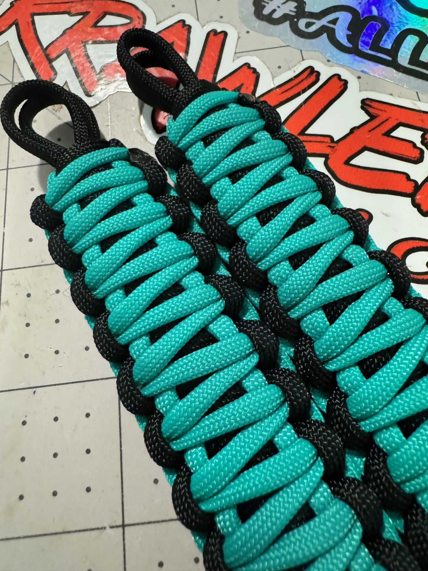 Atwood Teal Paracord Grab Handles | Krawlergrips