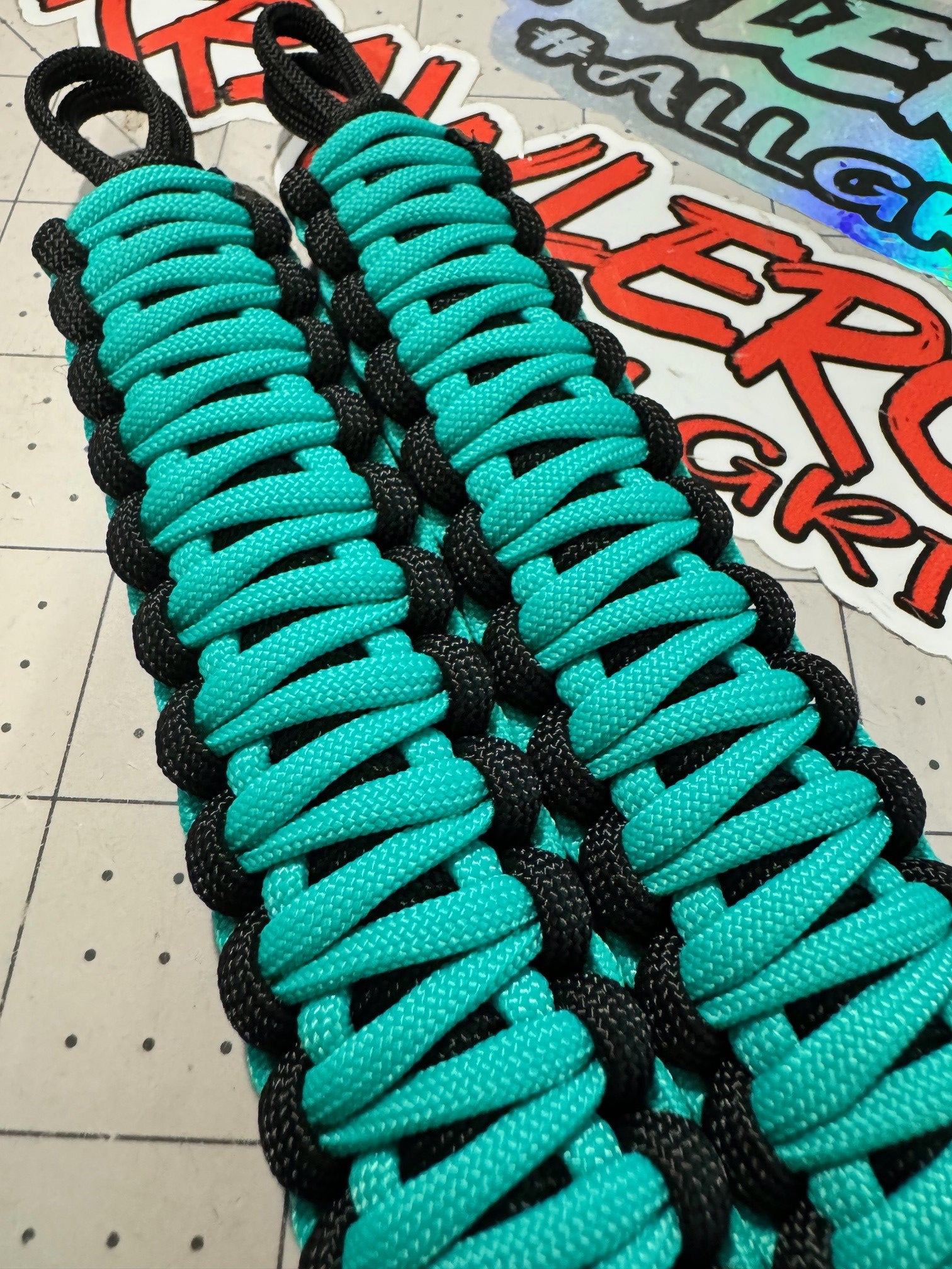 Atwood Teal Paracord Grab Handles | Krawlergrips