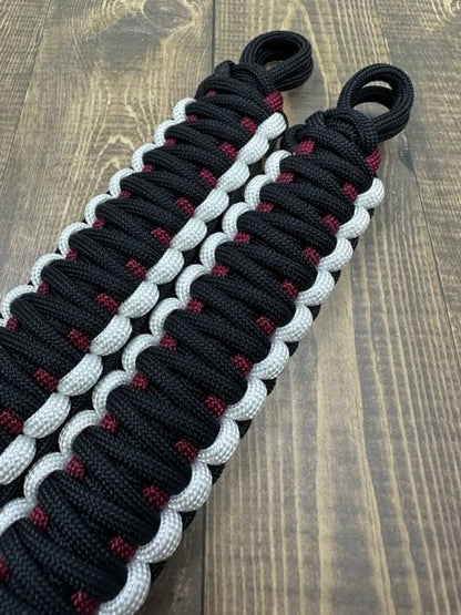 Black Maroon White grab handles - Krawlergrips