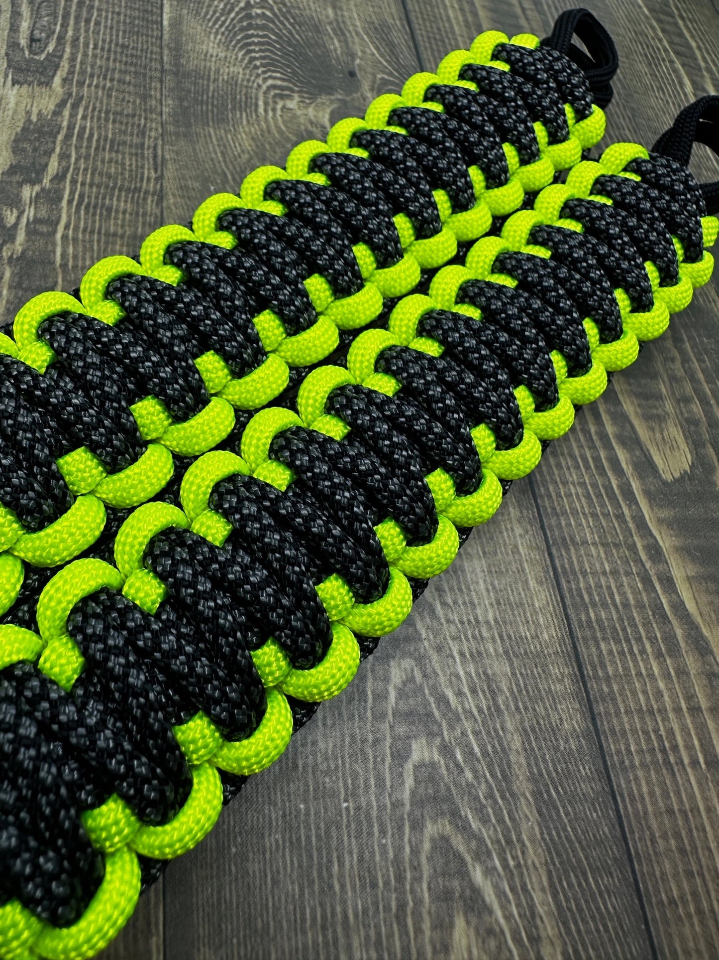 Charcoal Grey diamonds neon yellow grab handles 