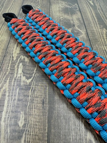 Neon turquoise hunting season paracord grab handle - krawlergrips