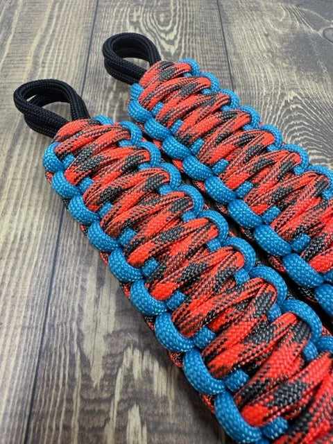 Neon turquoise hunting season paracord grab handle - krawlergrips