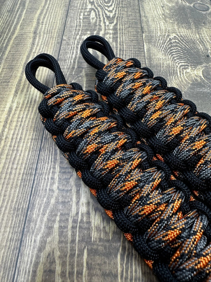 Orange Grey paracord Grab handle -Krawlergrips