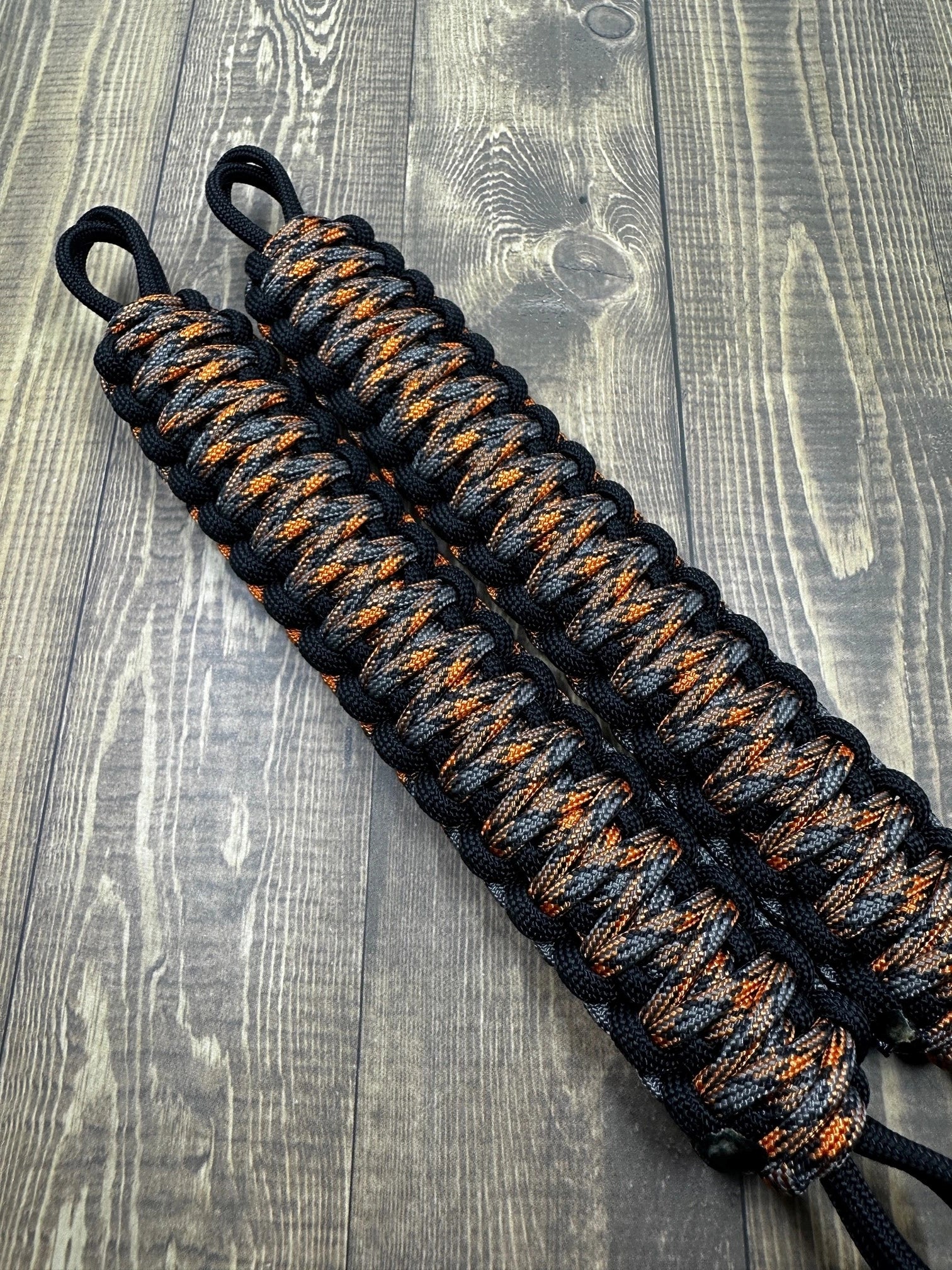 Orange Grey paracord Grab handle -Krawlergrips