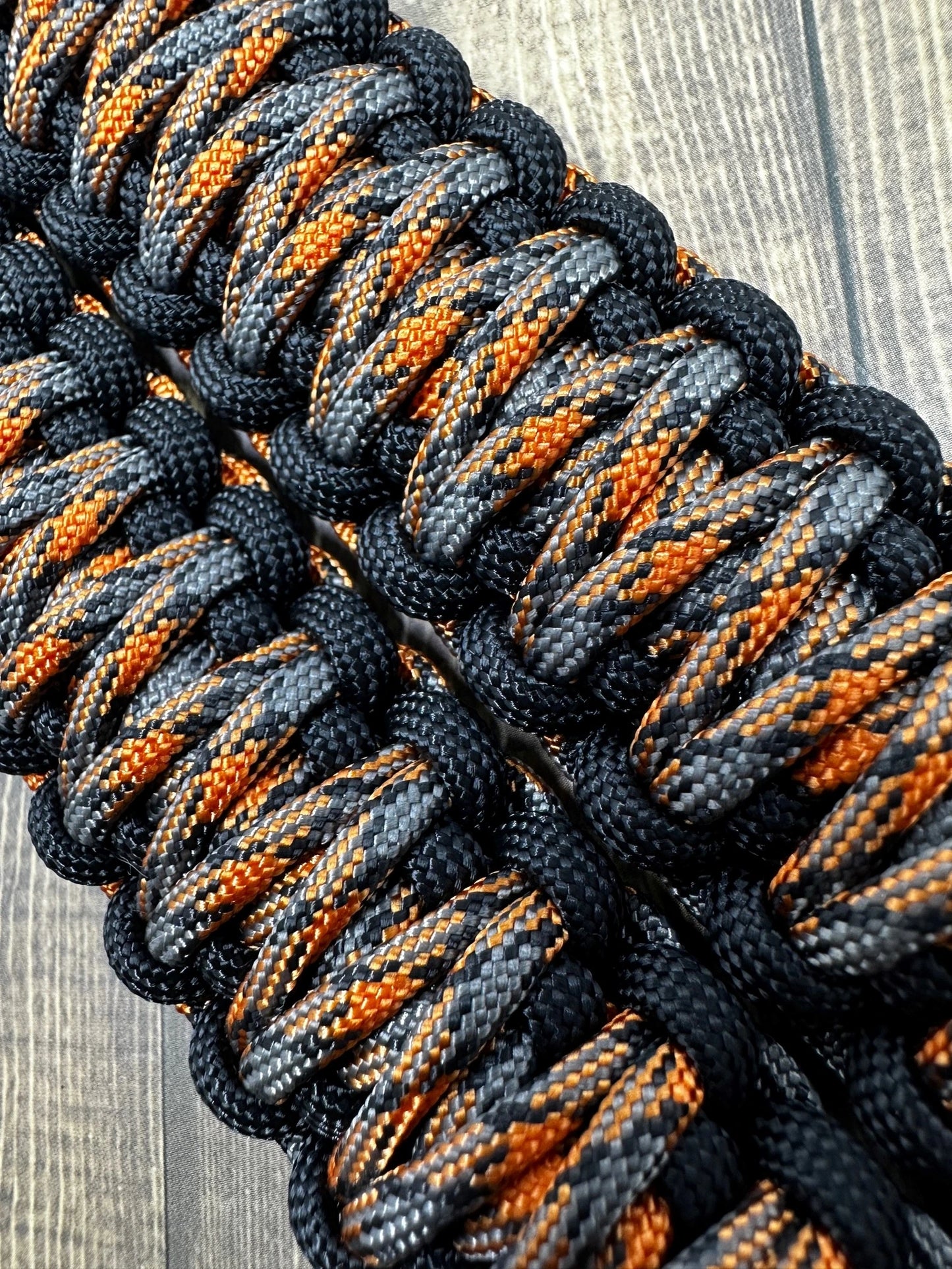 Orange Grey paracord Grab handle -Krawlergrips