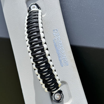 white paracord passenger grab handle