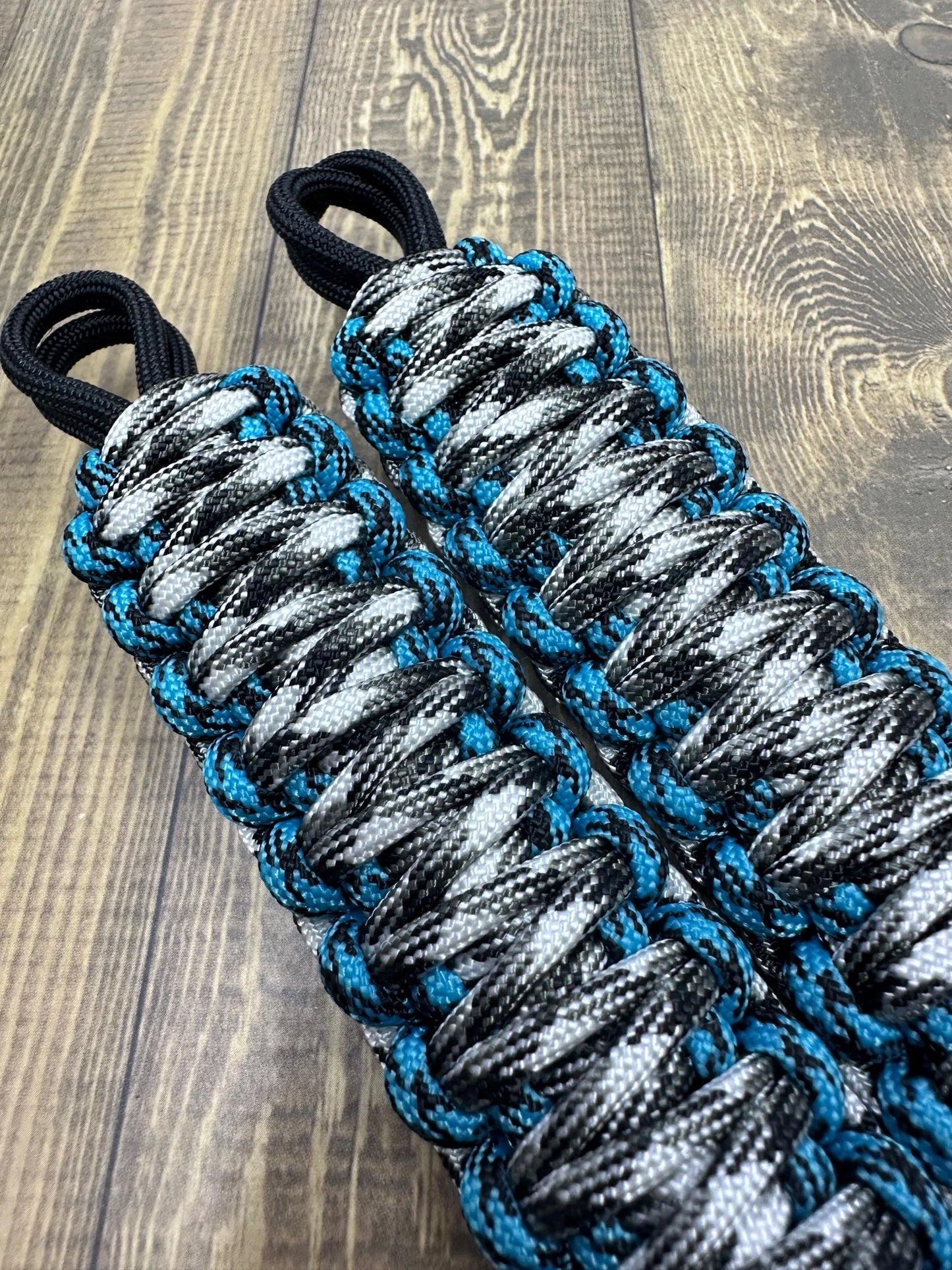 urban camo Neon turquoise camo paracord - Grab Handles - Krawlergrips