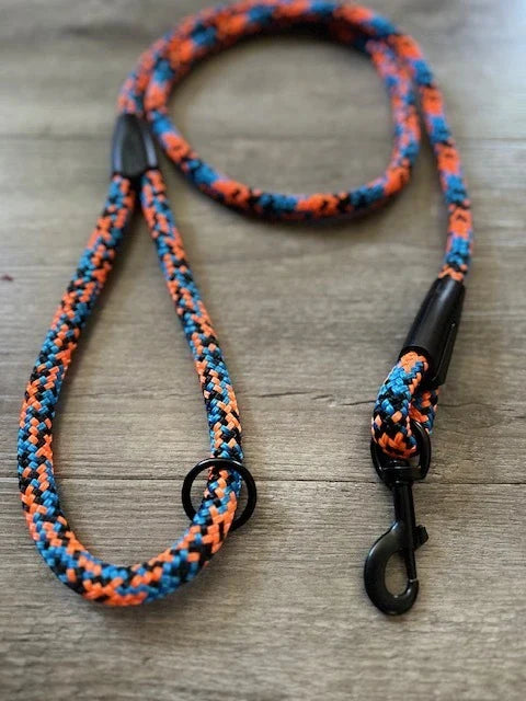 Orange Blue Black Dog Leads 12mm