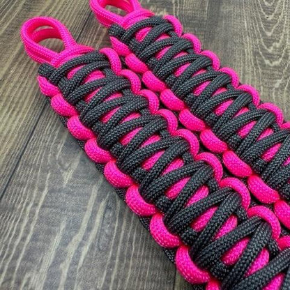 Neon Pink Grey Grab handles - Krawlergrips