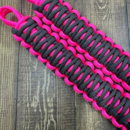 Neon Pink Grey Grab handles - Krawlergrips