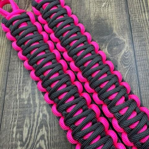 Neon Pink Grey Grab handles - Krawlergrips