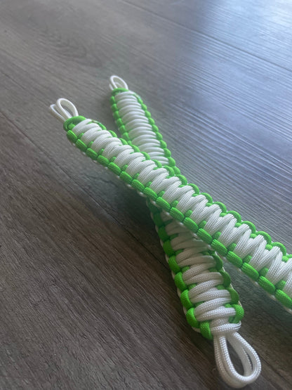 Krawler Grips Neon Green White Paracord - Krawlergrips